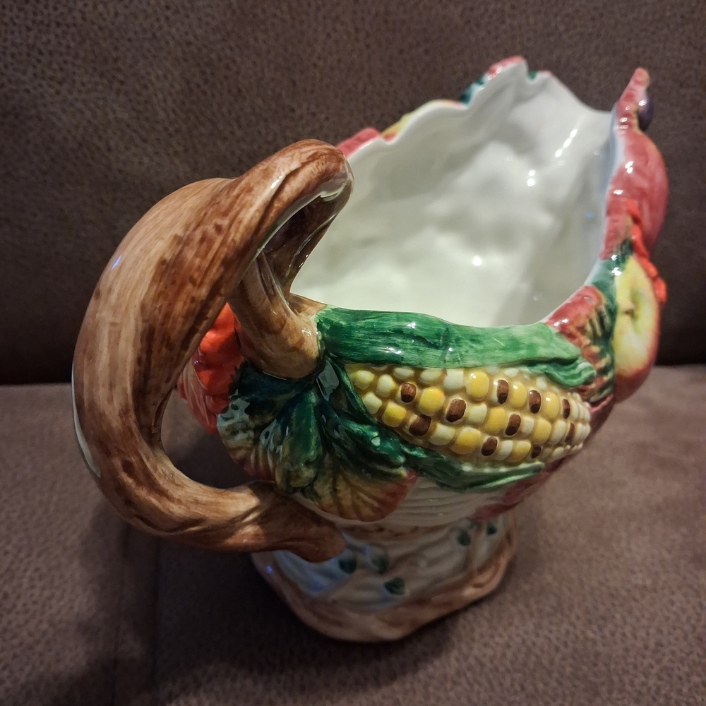 Colorful Ceramic Cornucopia Vase - Picture 5 of 13